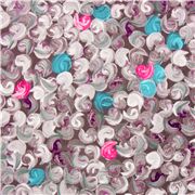 Stoff mit gemalten Punkten grau rosa blau taupe