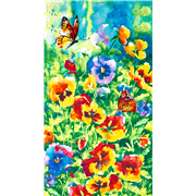 Stiefm&uuml;tterchen Schmetterlinge Gartenblumen-Panel