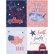 tessuto patriottico USA pannelli scritte quadretti furgoni