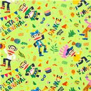 tessuto verde Paul Frank cotone Fiesta De Carnaval banner musica