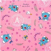 tessuto rosa koala Penelope oxford licenza Sanrio timbri postali Parigi