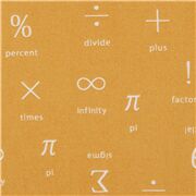 tessuto giallo senape simboli matematici