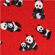 Roter Flanell mit Pandas