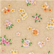 Kleine Plumeriabl&uuml;ten auf beige