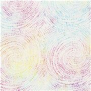Tissu batik multicolore avec des spirales &agrave; pois effet teint&eacute;
