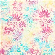 Batik Stoff mit rosa und blauen F&auml;chern