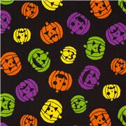 tessuto nero zucche colorate Halloween dal Giappone