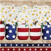 Patriotic Flag Stripe Vases Flowers