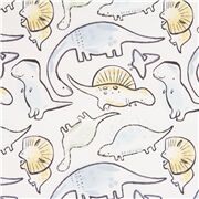 tessuto bianco animali dinosauri cotone USA
