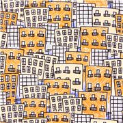 Urban Life Dense City Blocks Sketch