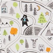 tessuto bianco animali citt&agrave; mappa