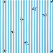 tessuto strisce bianche blu laminato dal Giappone piccoli gatti neri nascosti