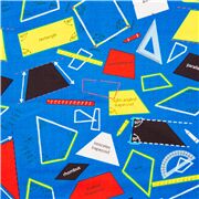 tessuto blu cotone calcoli matematici poligoni figure