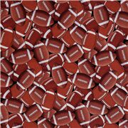 Tissu en coton avec des ballons de football am&eacute;ricain marron