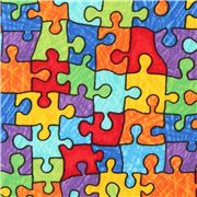 Puzzle Pieces Bright Fun Colorful