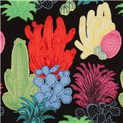 Colorful Illustrated Cactus in Black