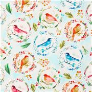 Love at First Frost Colourful Birds in round Vignettes