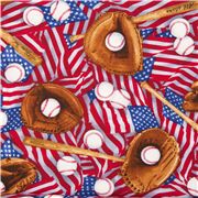 Patriotic American Flag Baseball Mitt Bat