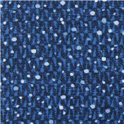 tessuto blu scuro mini pois