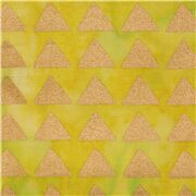 Batik Tie Dye Metalic Gold Triangles Yellow Green