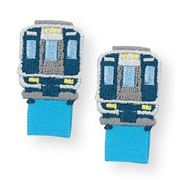 Patchs thermocollants avec des trains gris et bleu fonc&eacute;, 2 pi&egrave;ces