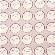 tessuto grigio luna piena sorridente disegnata cotone USA