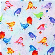 Paint Drip Tossed Colorful Birds
