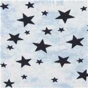 Black Stars on White and Blue Stretch