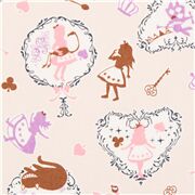 tessuto rosa pesca Alice nel paese delle meraviglie cotone oxford dal Giappone