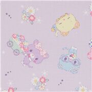 Tissu lamin&eacute; violet clair avec le chat Mewkledreamy