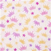 tessuto rosa cotone corone stelle bacchette magiche
