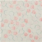 tessuto grigio esagoni rosa argentati blu in cotone