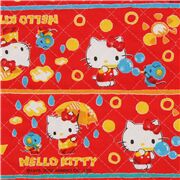 Retro Hello Kitty Raining Joey Mouse Stripe Quilted Fabric