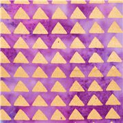 tessuto viola triangoli dorati sarong stile batik cotone tie dye