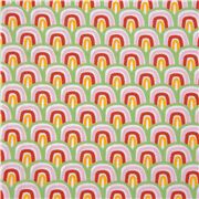 einfacher Regenbogen Stoff USA Halbkreise Streifen gr&uuml;n rot pink gelb Restst&Atilde;&OElig;ck
