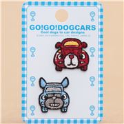 small car iron-on transfer patch 2 pieces