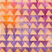 tessuto arancione rosa triangoli dorati sarong stile batik cotone tie dye