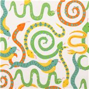 tessuto bianco Hisses And Kisses serpenti animali
