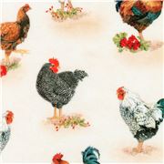 Farm Chicken Rooster with Flowers
