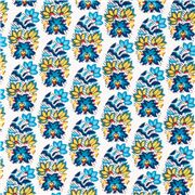 Tissu blanc avec des motifs cachemire bleus r&eacute;p&eacute;t&eacute;s